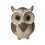 Figurine Hibou Coloré, Rouge Aspect Bois, H 12 cm